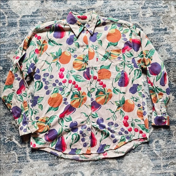 SOLD Vintage Bushwacker Button Down Blouse with - Picture 2 of 6